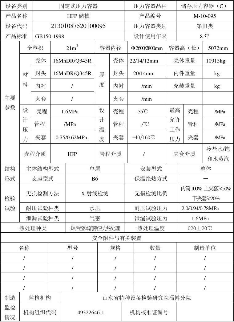 壓力容器產品數據表解讀與應用指南